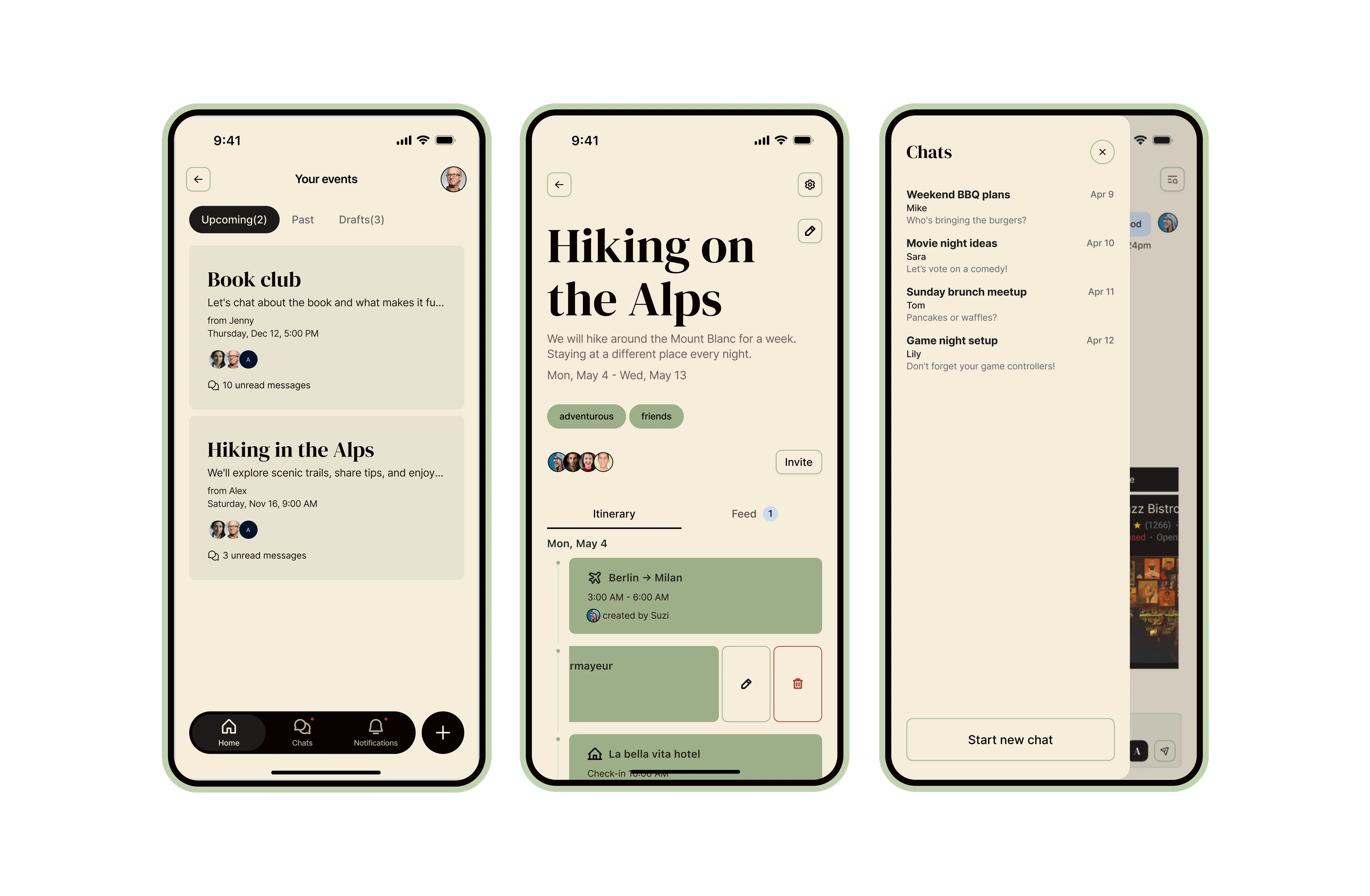 Alfred app new event settings screen